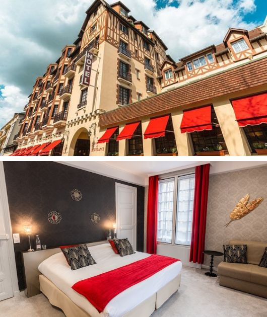 Grand Hôtel de l'Espérance exterior and guest room in the Lisieux countryside