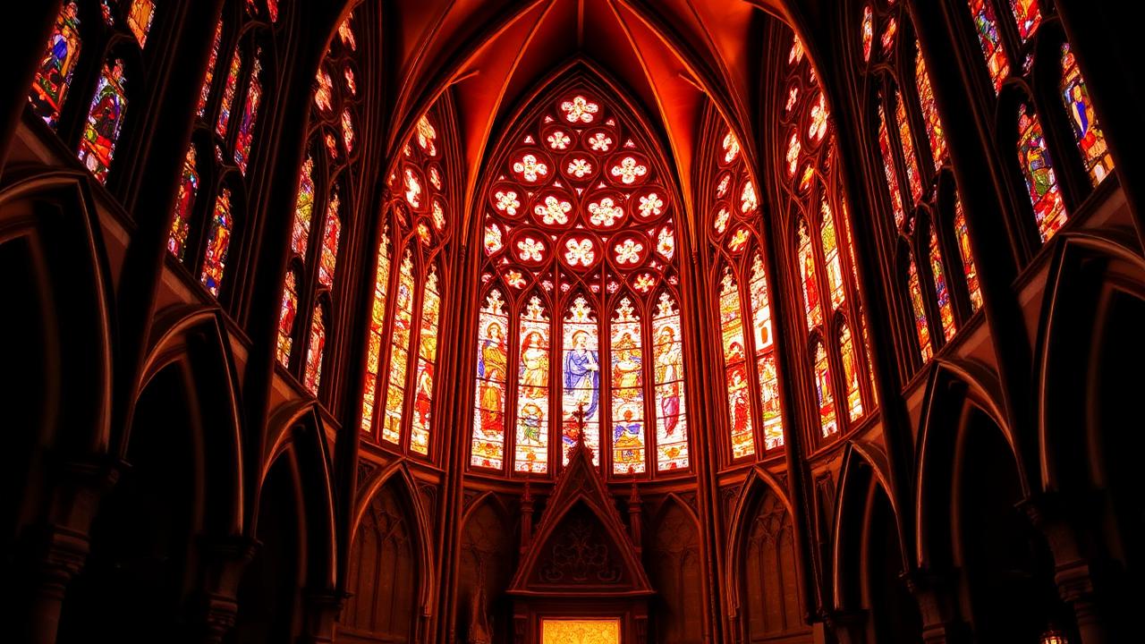 Stained glass windows of Sainte-Chapelle in Paris